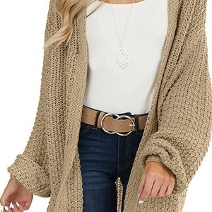 Merokeety Chunky Knit Sweater/Cardigan -Khaki